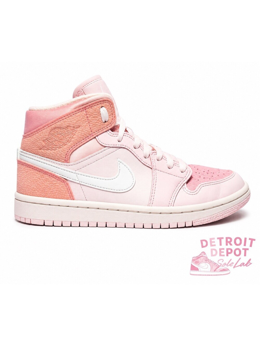 Nike Air Jordan 1 Mid Digital Pink CW5379-600 W Size 6.5 Pink/White Sneakers